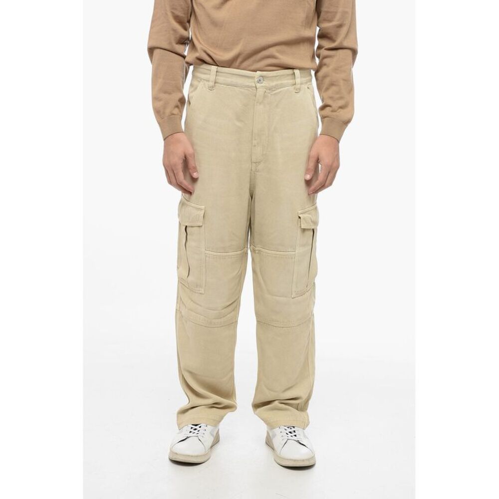 Twill Fabric Cargo Trousers with Belt Loops